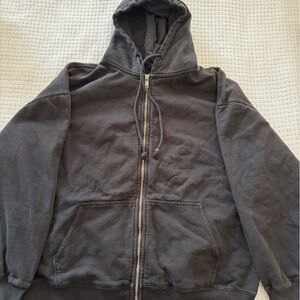 Brandy Melville charcoal gray zip-up hoodie
